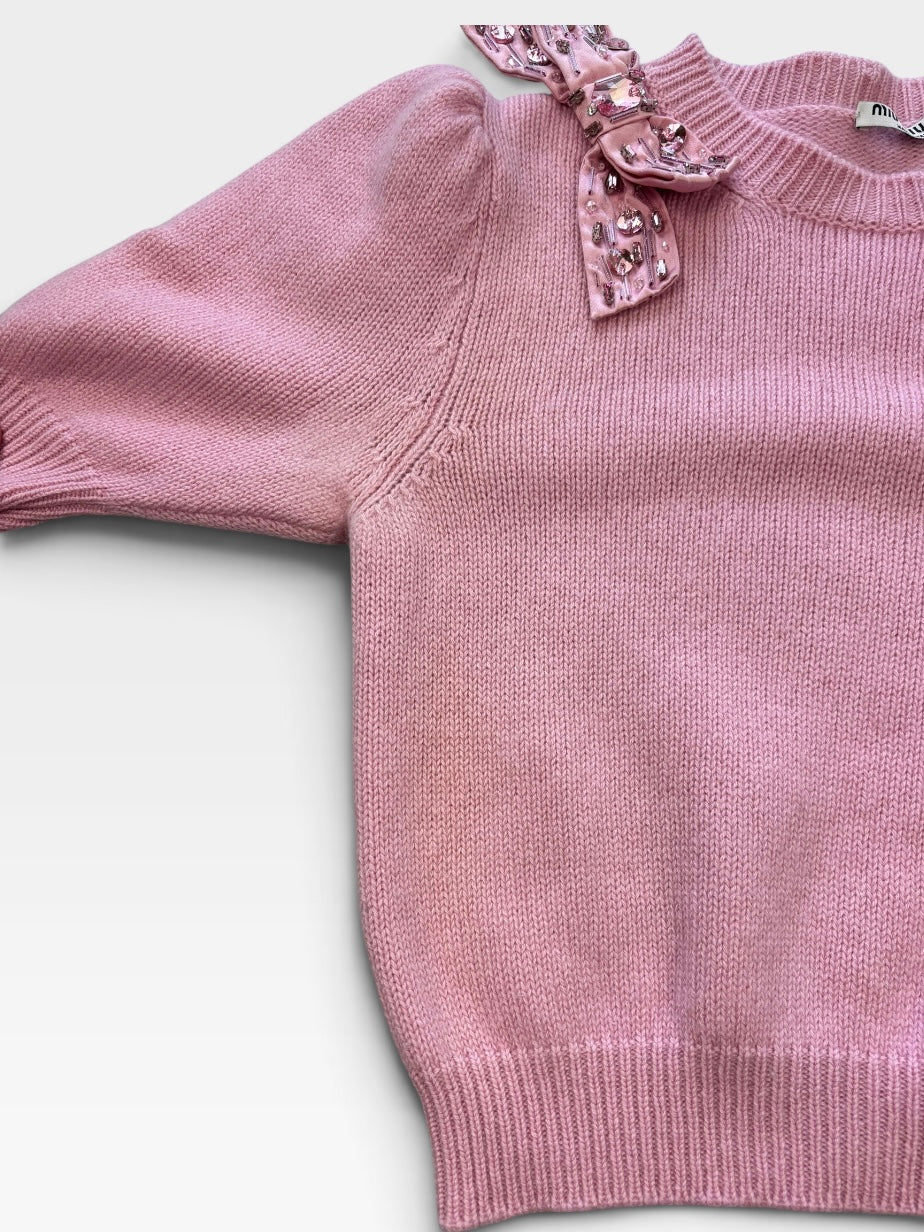 MIU MIU CASHMERE BOW JUMPER
