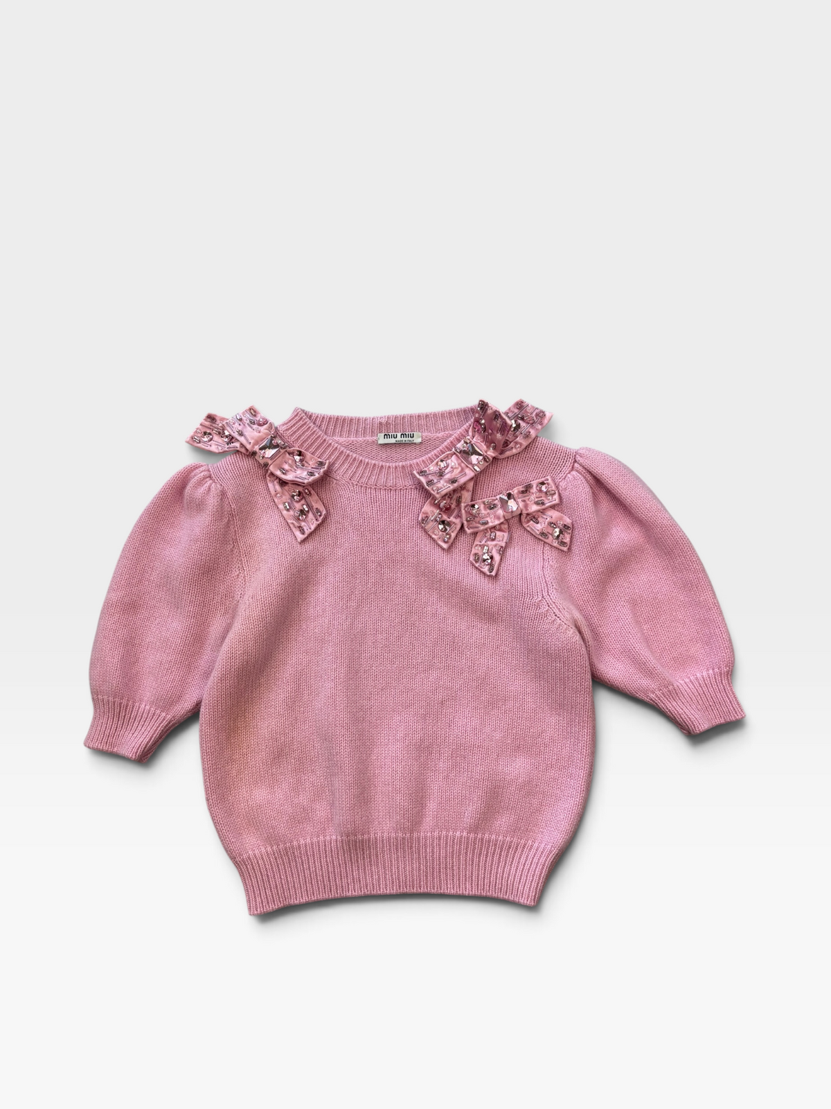 MIU MIU CASHMERE BOW JUMPER