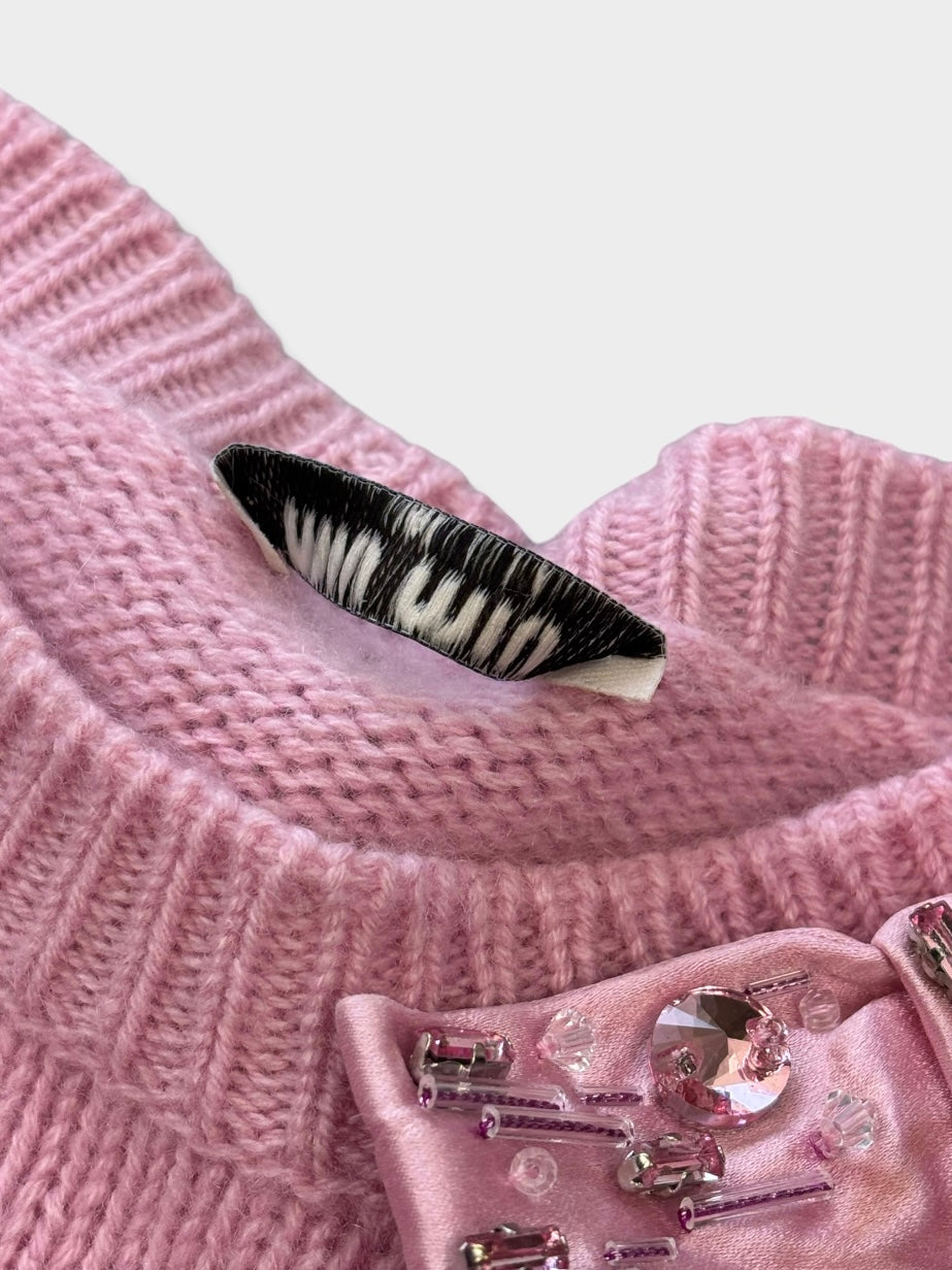 MIU MIU CASHMERE BOW JUMPER